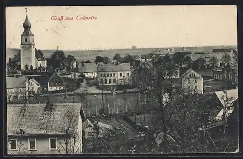 AK Colmnitz / Dresden, Ortsansicht aus der Vogelschau
