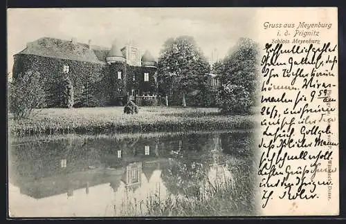 AK Meyenburg / Prignitz, Partie am Schloss