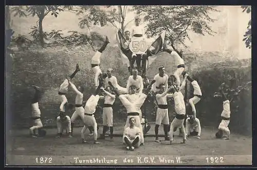 AK Wien, Turnabteilung des KGV, 50jähriges Jubiläum 1922, Turner als Akrobaten