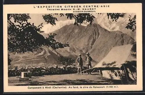 AK Rakaposhi, Campement a Hindi, Au fond, la cime