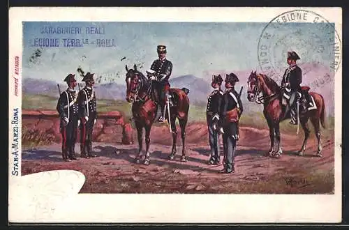 Künstler-AK Carabinieri Reali, Legione Terr. le Roma