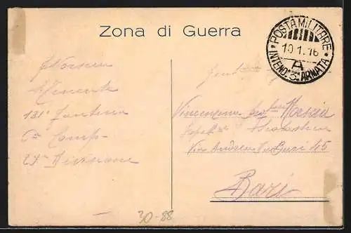 AK Avanti, Italia !, italienische Fahne