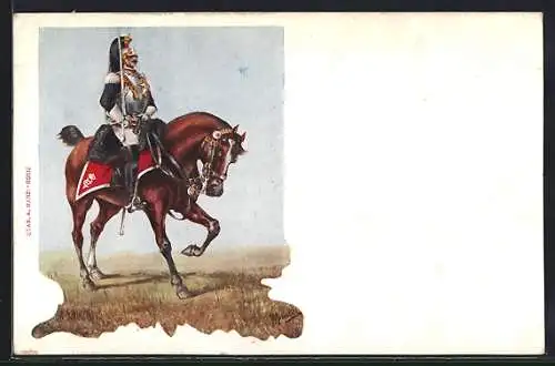 AK Soldat der Kavallerie auf seinem Pferd