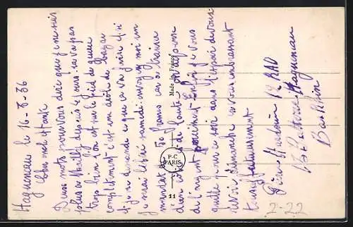 AK Postgeschichte, Télégramme-Suis en Panne-Complètement Crevé-Pompe Esquintée envoie Tuyau de Rechange