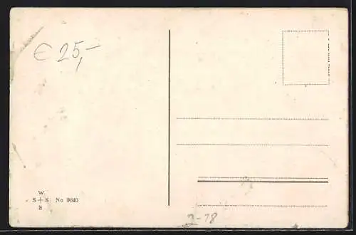 AK Aufforderung an Schreibfaule, Flugzeug mit Tintenfass und Federhalter
