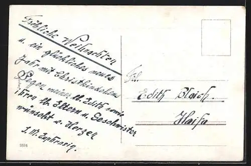 AK Kinder mit brossem Blumenstrauss auf einem Schlitten
