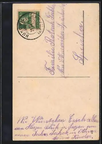 AK Kleines Mädchen auf einem Schlitten