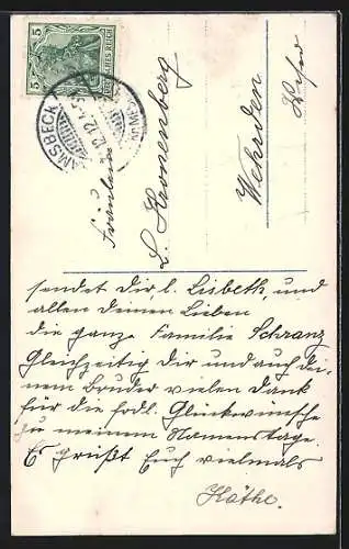 AK Zwei Kinder auf einem Schlitten