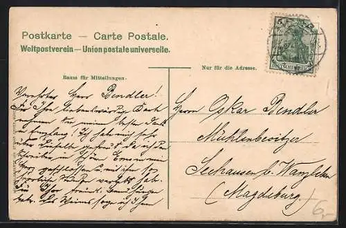 Künstler-AK Jena, Volkshaus d. Carl Zeiss-Stiftung, Lesehalle und Saalbau