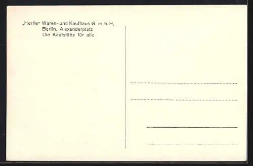 AK Berlin, Alexanderplatz, Hertie-Waren- u. Kaufhaus GmbH mit Autos u. U-Bahn-Eingang