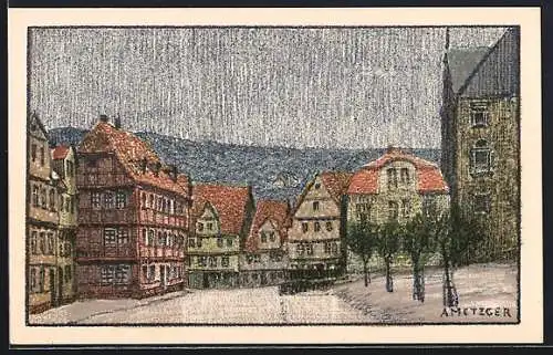 Steindruck-AK Hann.-Münden, Vor der Burg