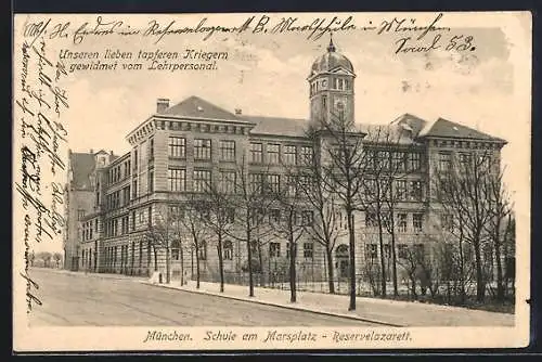 AK München, Schule am Marsplatz - Reservelazarett