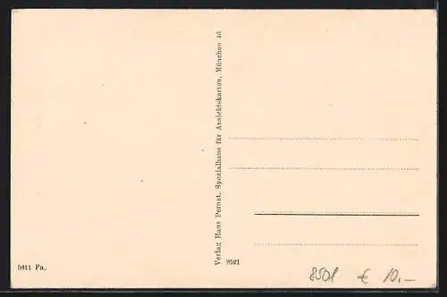 Künstler-AK sign. Hans Pernat: Ammerndorf, Totalansicht mit Kirche