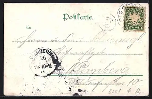 AK Streitberg / Fränk. Schweiz, Teilansicht mit Burg, Passepartout