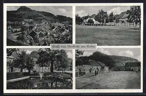 AK Neustadt am Kulm, Blick auf den kleinen Ort, auf dem Hauptplatz, am Teich im Ort