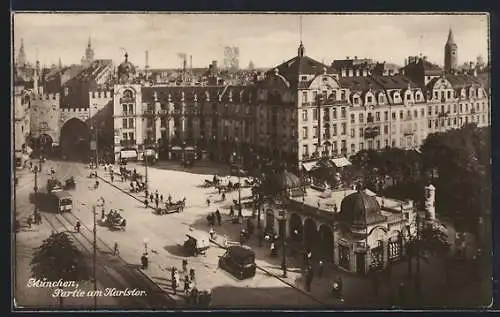 AK München, Partie am Karlstor mit Strassenbahn