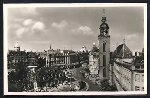 AK Frankfurt a. M., Hauptwache und Zeil, Strassenbahn