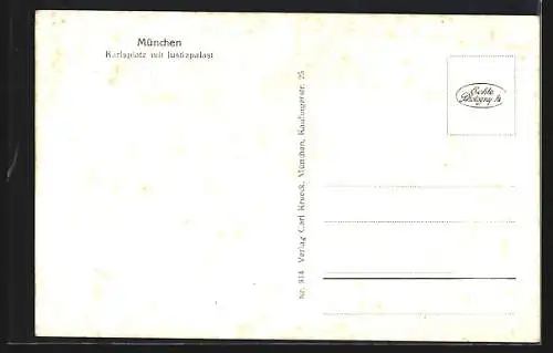 AK München, Karlsplatz mit Justizpalast und Strassenbahn