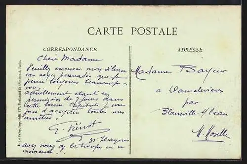 AK Paris, Place et Église de la Trinité et Rue de Clichy, Strassenbahn