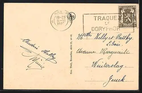 AK Anvers, Avenue De Keyser et Gare Centrale, Strassenbahn