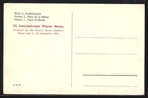 AK Wien, Freiheitsplatz mit Strassenbahnen