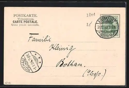 AK Frankfurt a. M., Partie an der Hauptwache mit Strassenbahn