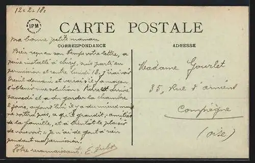 AK Amiens, Rue de Noyon, Strassenpartie mit Strassenbahn