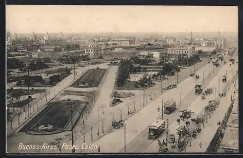 AK Buenos-Aires, Paseo Colón, Strassenbahn
