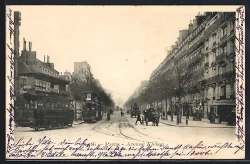 AK Paris, Avenue Kléber, Strassenbahn