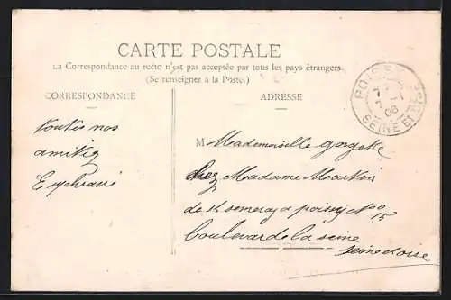 AK Besancon, Rue de la Préfecture, La Caisse d`Epargne, Strassenbahn