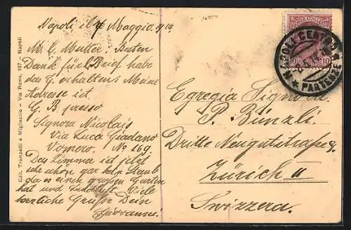 AK Napoli, Piazza S. Ferdinando m. Strassenbahn