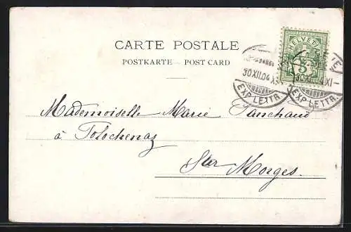 AK Genève, Place Neuve et le Théâtre, Strassenbahn