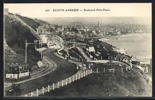 AK Sainte-Adresse, Boulevard Félix-Faure, Strassenbahn