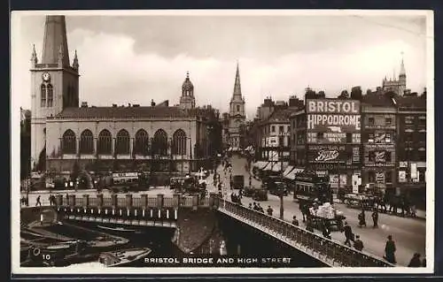 AK Bristol, Bridge and High Street, Strassenbahn