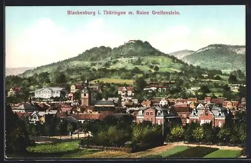 AK Blankenburg / Th., Ort mit Ruine Greifenstein