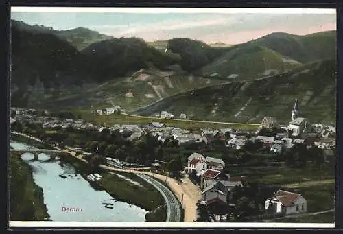 AK Dernau, Totalansicht von einem Berg aus