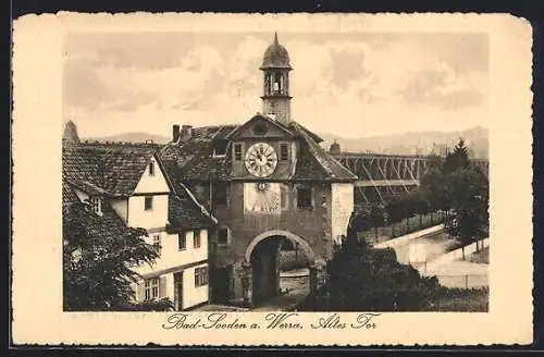 AK Bad Sooden-Allendorf, Altes Tor mit Sonnenuhr