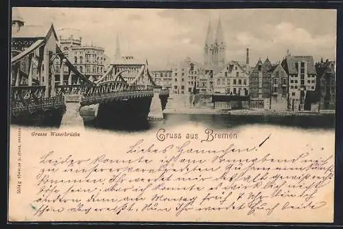 AK Bremen, Grosse Weserbrücke
