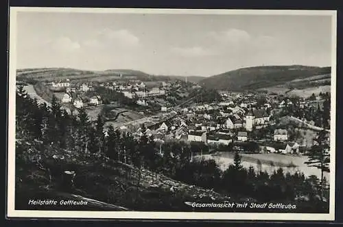 AK Bad Gottleuba, Ortsansicht mit Blick auf die Heilstätte