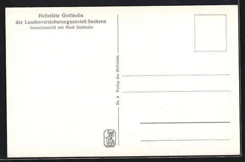 AK Bad Gottleuba, Ortsansicht mit Blick auf die Heilstätte