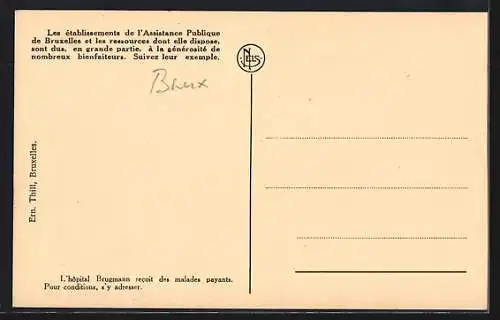 AK Bruxelles, Hôpital Brugman, Medecine des adultes, Salle des malades