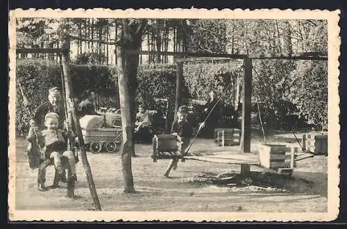 AK Buysingen, Café du Sanatorium, Propr. Vve. J.-B. Leunens-Hanssens, 16 rue de Rossignol