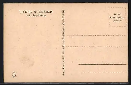 AK Mallersdorf, Kloster mit Sanatorium, Sanatoriums-Wäldchen