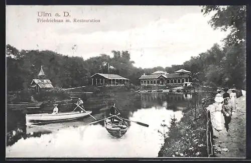 AK Ulm a. D., Friedrichsau mit Restaurant