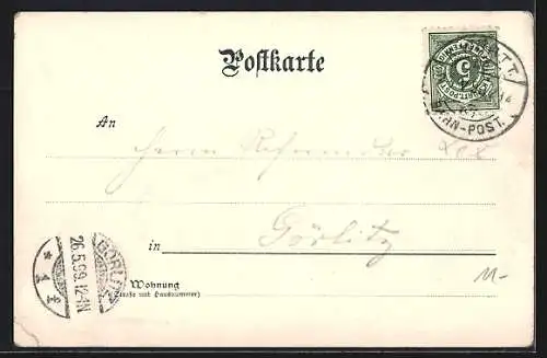 Mondschein-AK Tübingen, Teilansicht von der Alleenbrücke