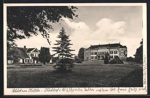 AK Füchtorf i. W., Schloss von Ketteler mit Grünanlage
