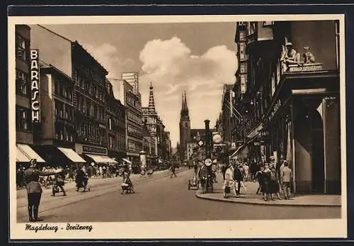 AK Magdeburg, Strassenpartie am Breiteweg