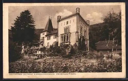 AK Biel, Deutsches Alters- und Erholungsheim Pieterlen mit Garten