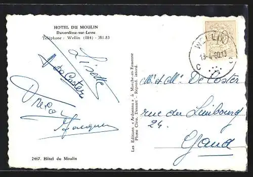 AK Daverdisse-sur-Lesse, Hotel du Moulin