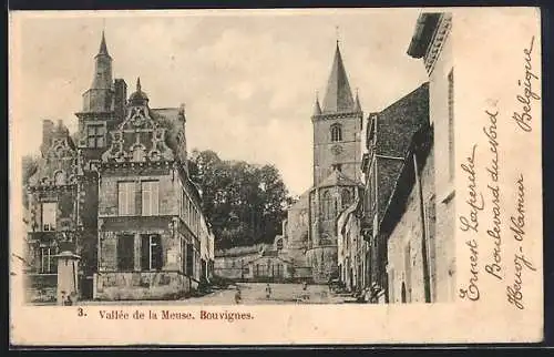 AK Bouvignes, Strassenpartie an der Kirche